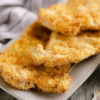 Crispy Air Fryer Breaded Pork Chops served with dijon mustard sauce