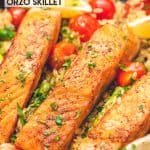 Lemon Salmon Orzo Skillet