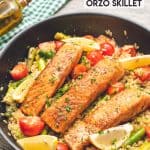 Lemon Salmon Orzo Skillet