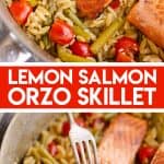 Lemon Salmon Orzo Skillet