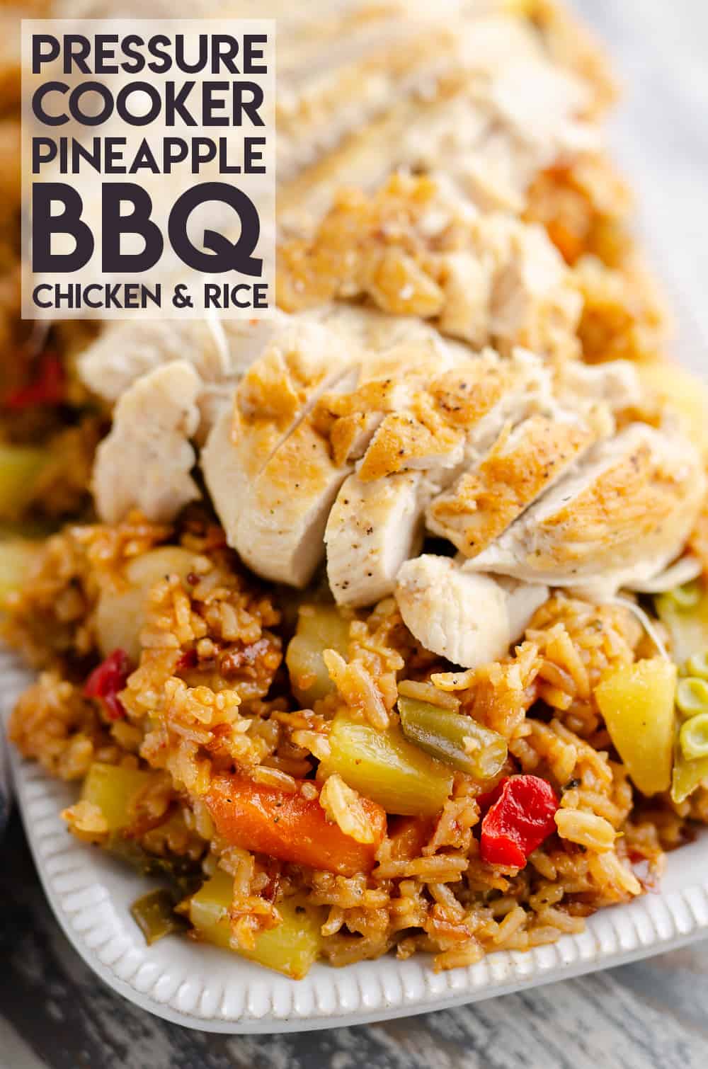 Pressure Cooker Pineapple BBQ Chicken & Rice 30 Minute Recipe