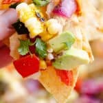 Avocado Corn Chicken Nachos