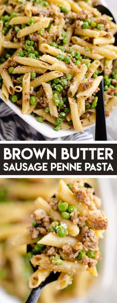 Brown Butter Sausage Penne Pasta