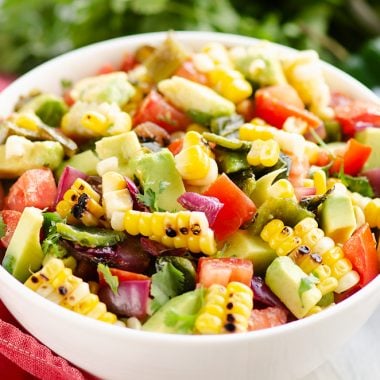 Grilled Corn Avocado Salad Recipe in bowl