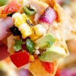 Grilled Corn Avocado Salsa Recipe on chip nachos