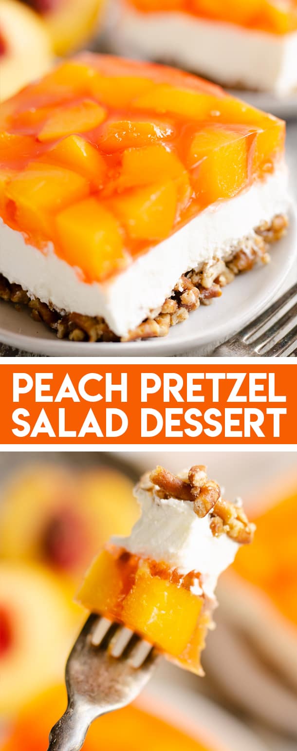 Peach Pretzel Salad Dessert