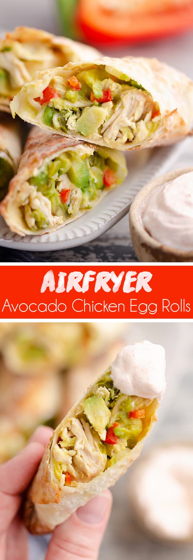 Air Fryer Avocado Chicken Egg Rolls