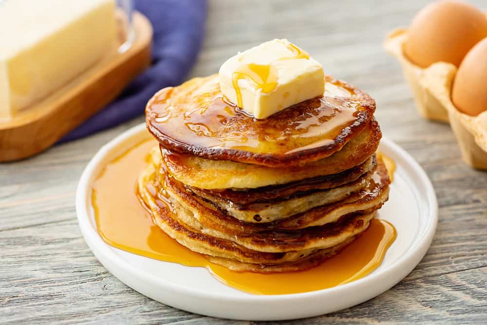 Best Buttermilk Pancake Recipe on plate for breakfast