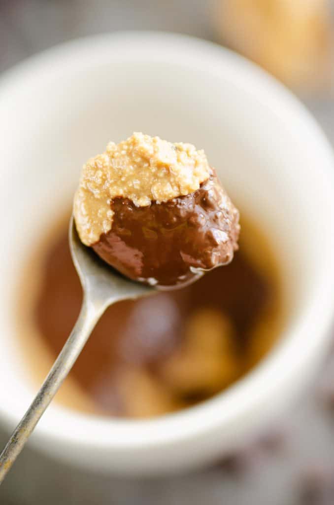 Microwave Peanut Butter Cup Mug spoonful