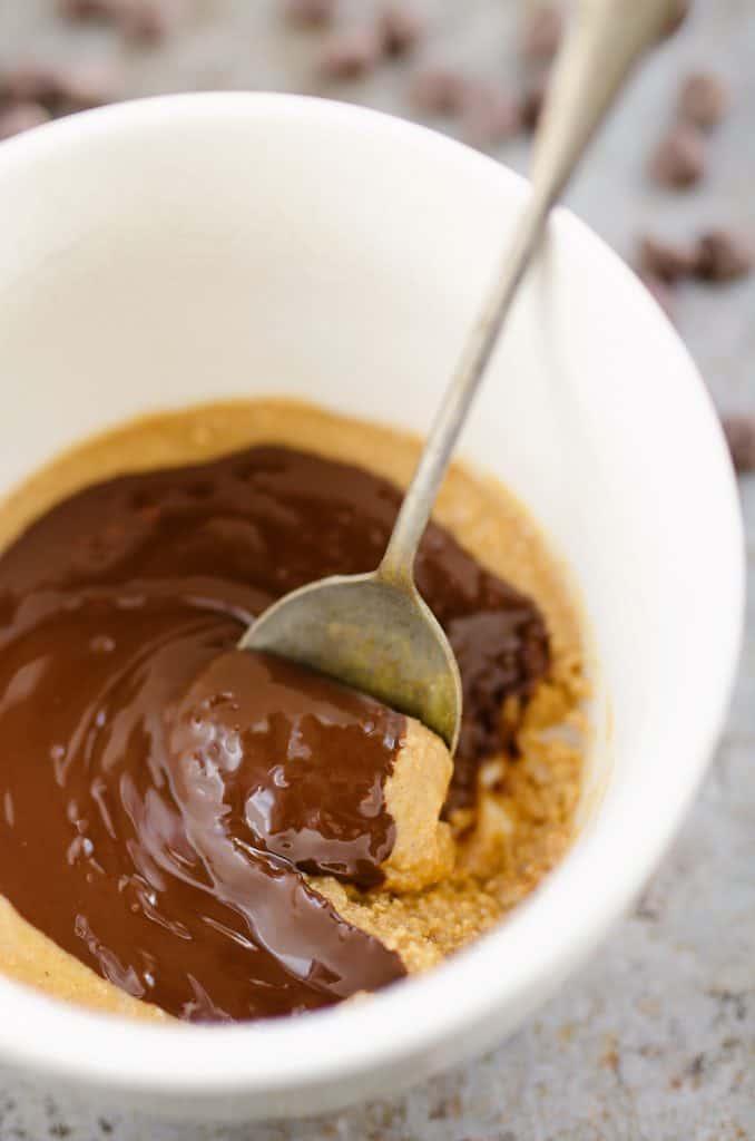 Microwave Peanut Butter Cup Mug with spoon