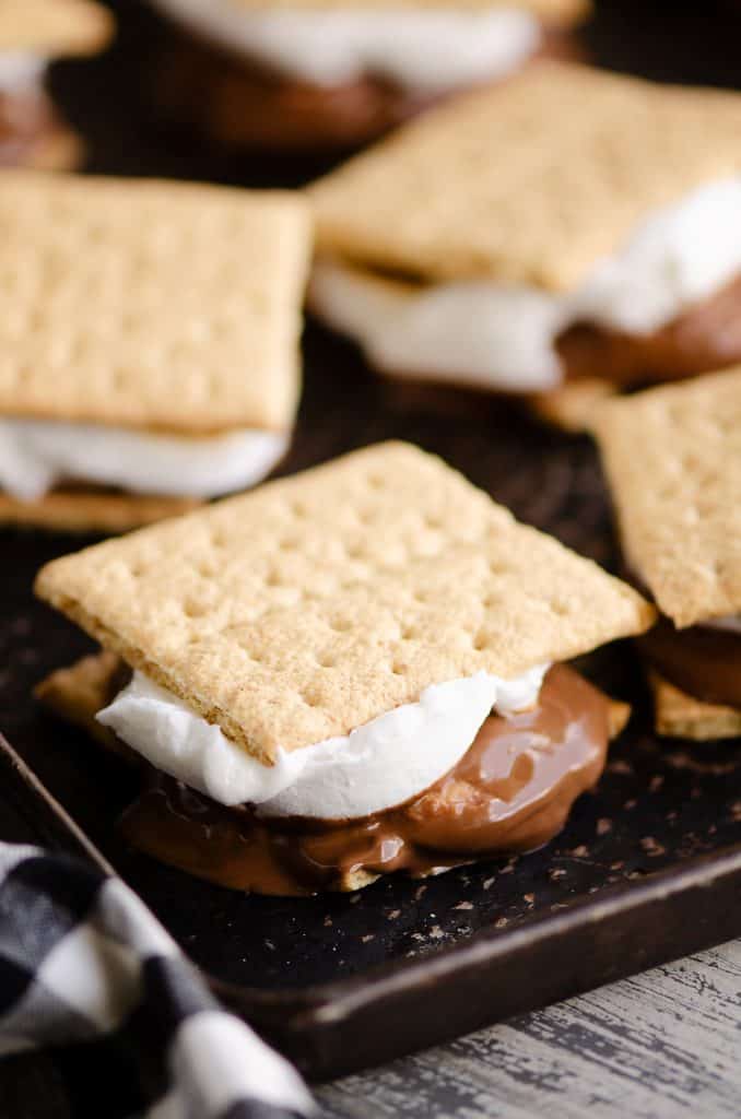 Peanut Butter Cup S'mores In The Oven baked on sheet pan