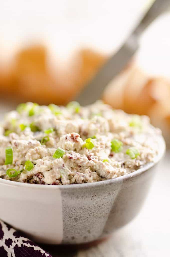 Cranberry Pecan Feta Dip served with knife and bread