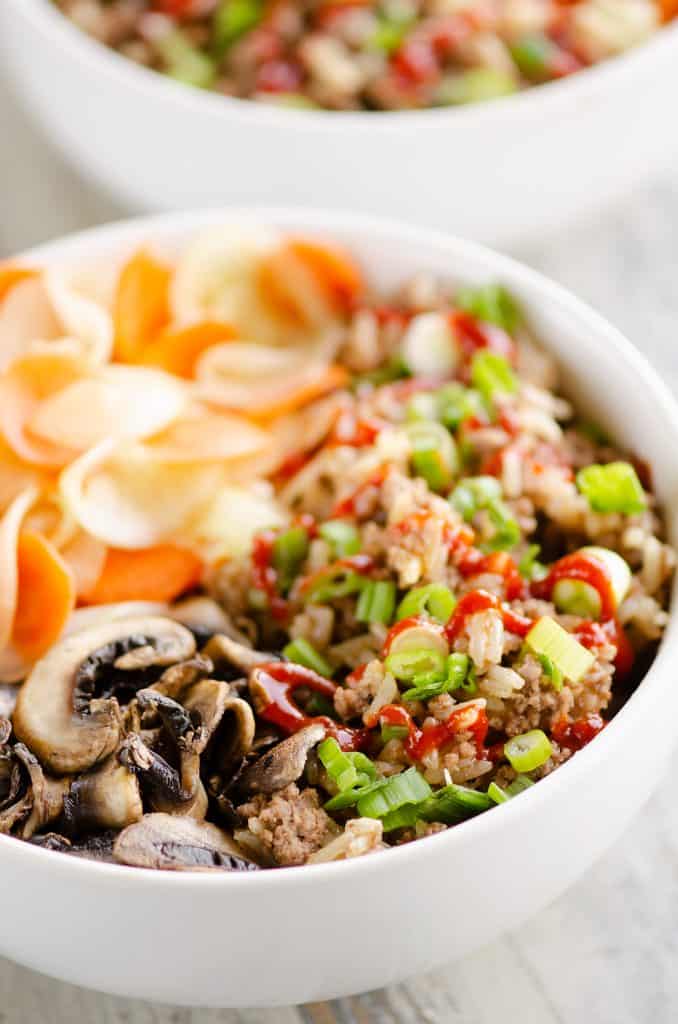 Pressure Cooker Korean Beef Bowl on table