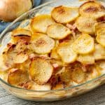 Scalloped Potatoes and Ham in casserole