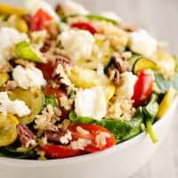 Baked Honey Feta Squash & Brown Rice Salad