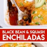 Black Bean & Squash Vegetarian Enchiladas