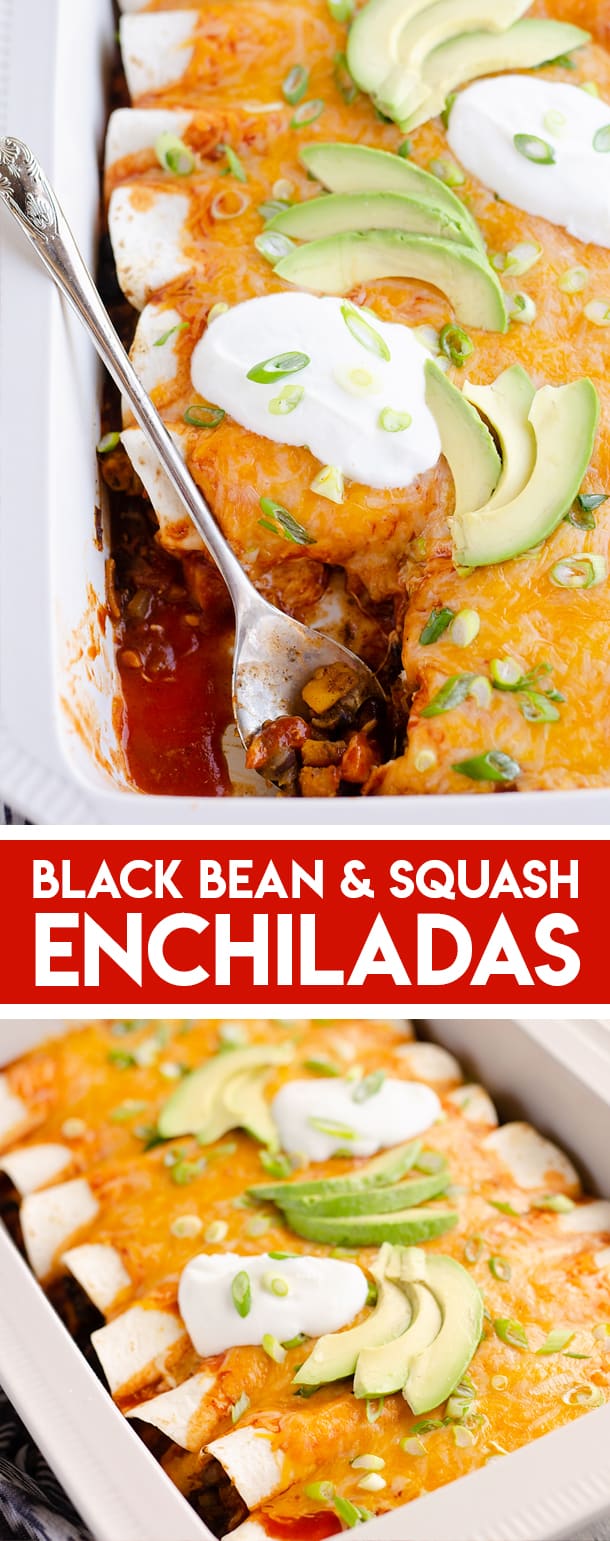 Black Bean & Squash Vegetarian Enchiladas