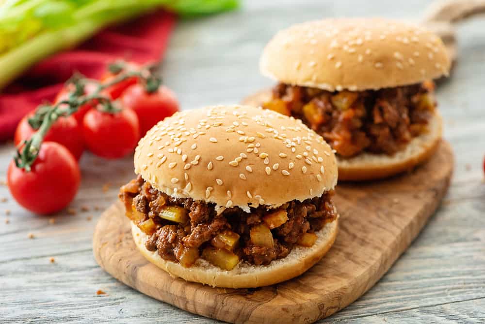 Homemade Sloppy Joes served on table