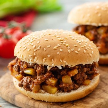 Homemade Sloppy Joes with tomates