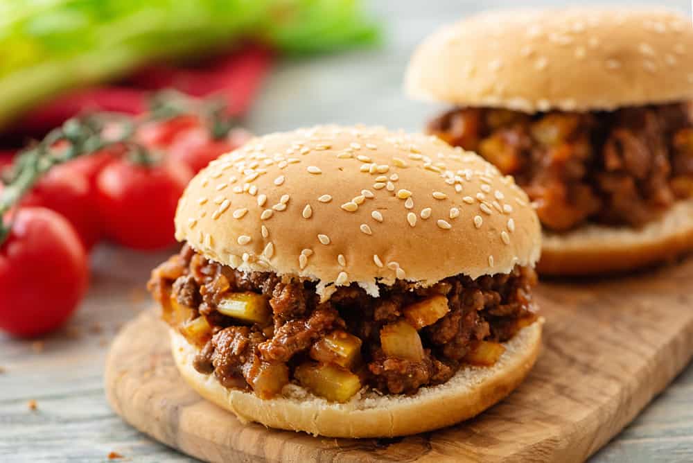 Homemade Sloppy Joes with tomates