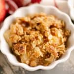 Crispy Pressure Cooker Apple Crisp served in dessert bowls