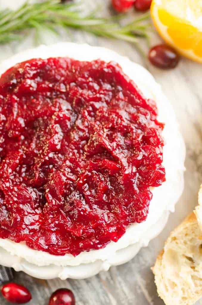 Cranberry Goat Cheese Appetizer served on table