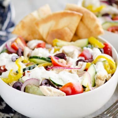 Greek Chicken Pita Bowl meal prepped