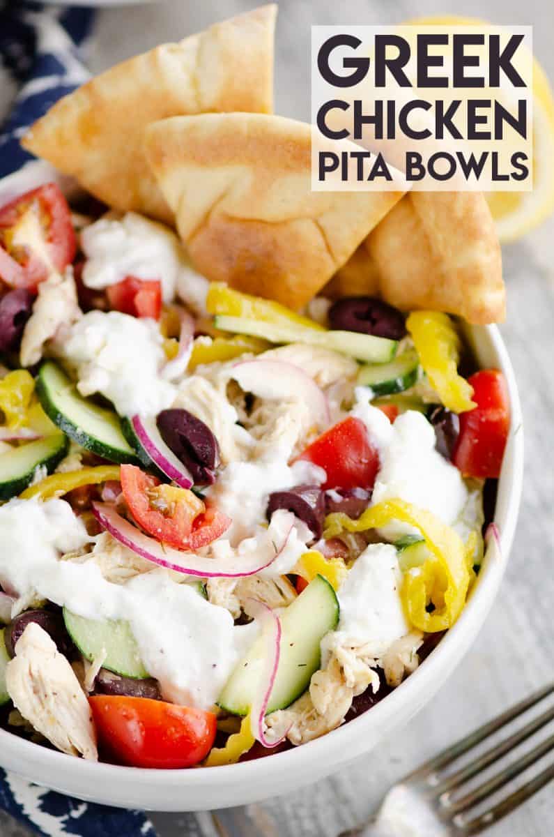 Greek Chicken Pita Bowl