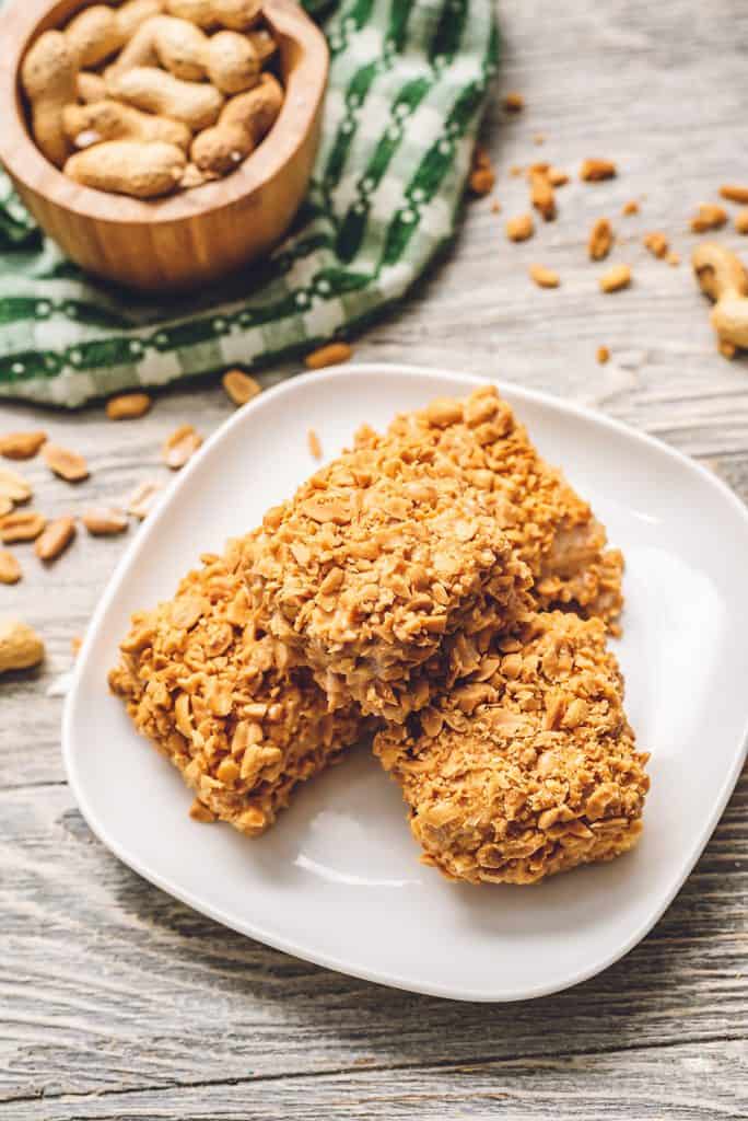 peanut squares on plate