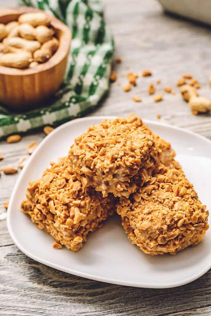 peanut squares on table