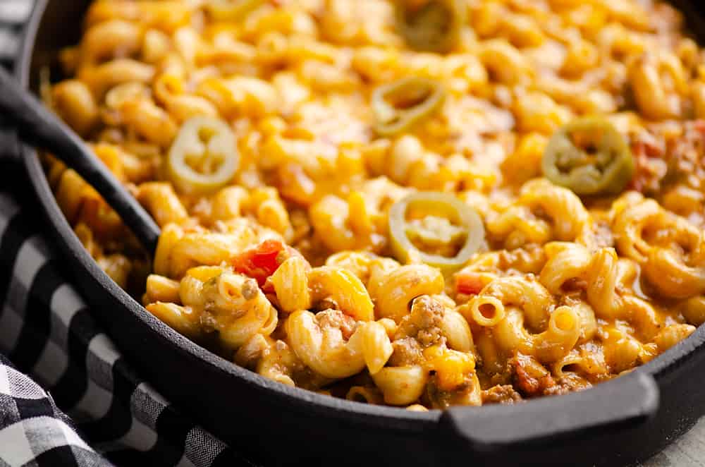 Pressure Cooker Taco Mac and Cheese served on table