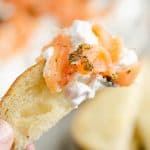 Smoked Salmon Cream Cheese Dip on sourdough bread