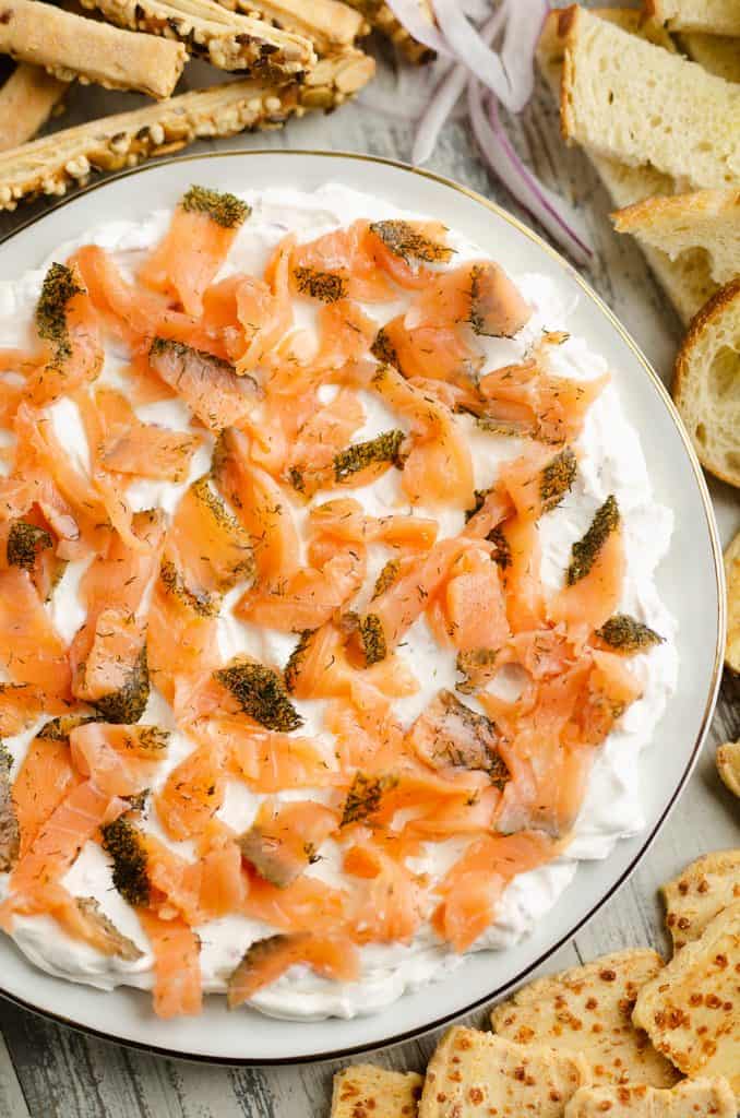 Hot Smoked Salmon Cream Cheese Dip - Project Meal Plan