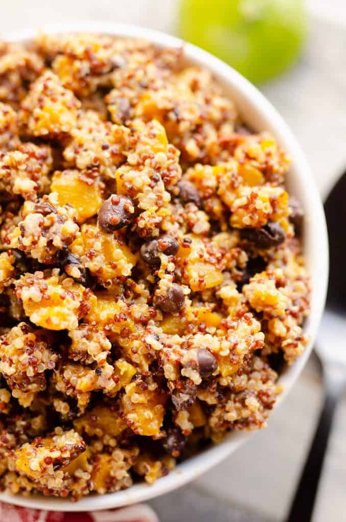 Southwest Quinoa Squash Salad served with spoon