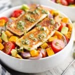  Chimichurri Roasted Vegetable Bowl with Grilled Cheese with fresh lemon