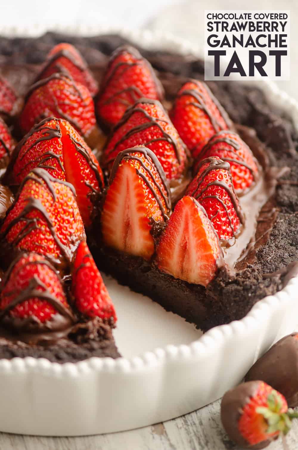 Chocolate Covered Strawberry Ganache Tart