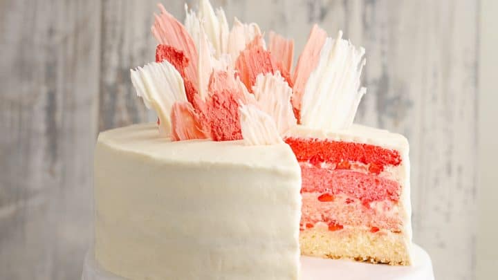Fresh Strawberry Ombre Cake