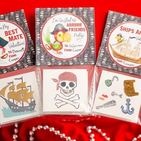 Free Printable Pirate Tattoo Valentines