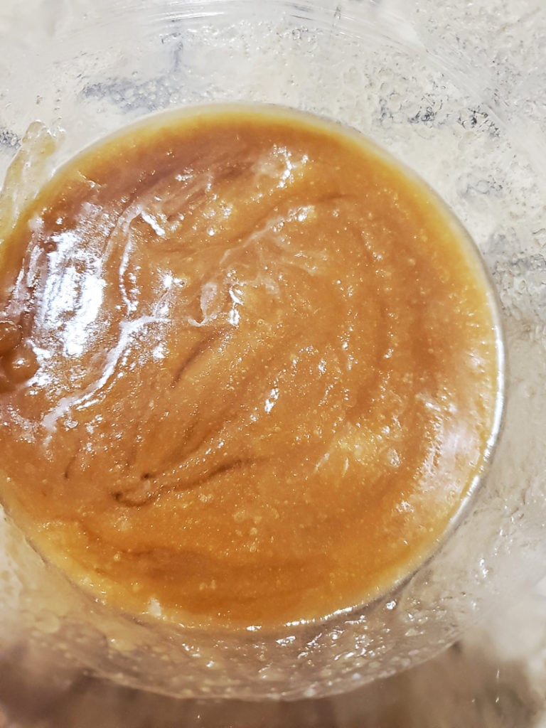 microwave caramel sauce in glass bowl