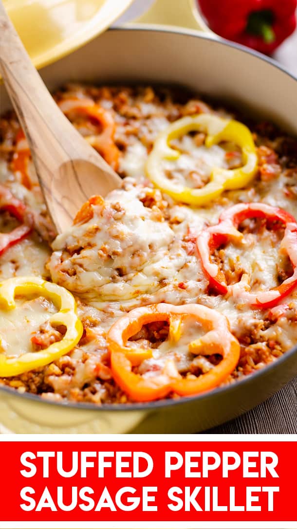 30 Minute Sausage Stuffed Pepper Skillet