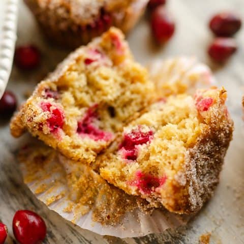 Cranberry Streusel Muffins served on table