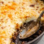 Keto Skillet Lasagna scooped out with spoon