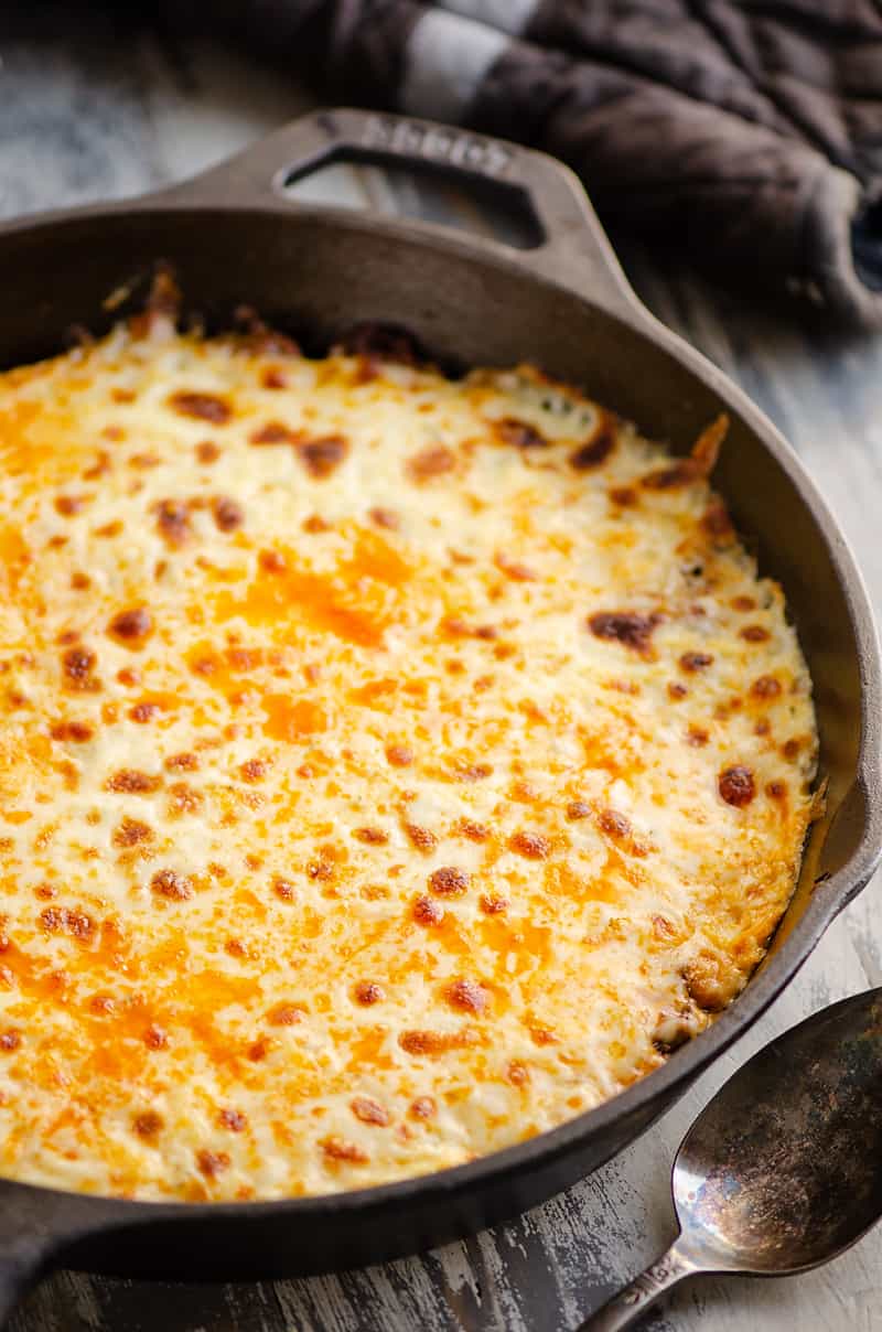 Keto Skillet Lasagna served on table