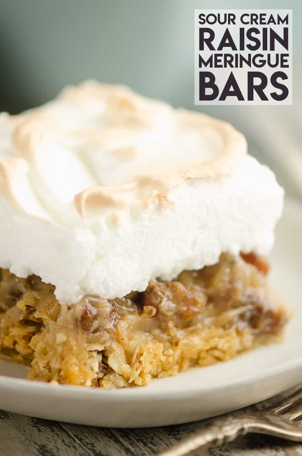 Sour Cream Raisin Meringue Bars