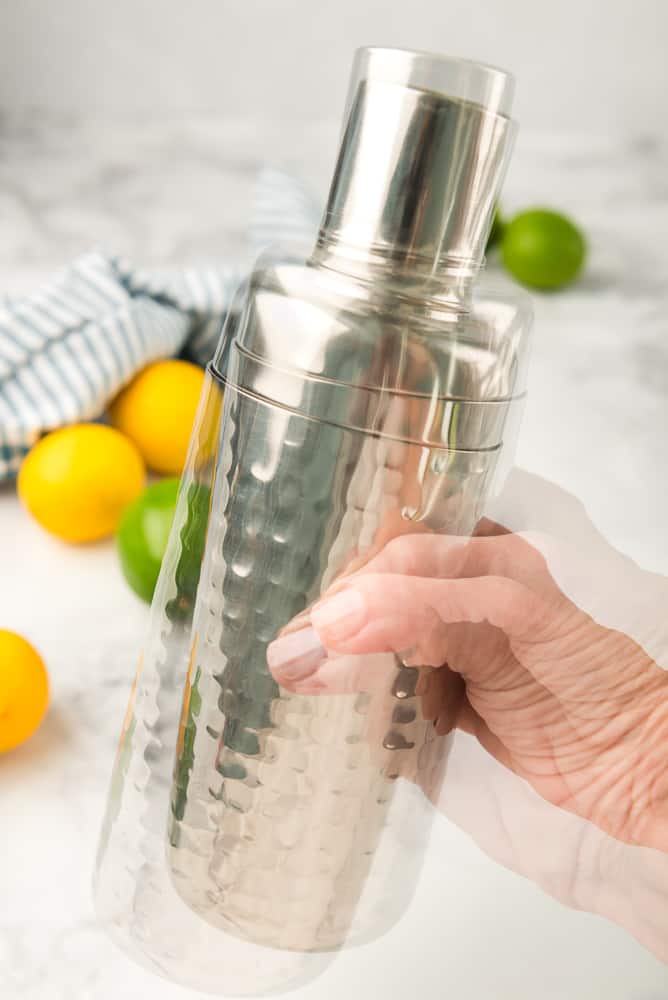 cocktail shaker being shaken