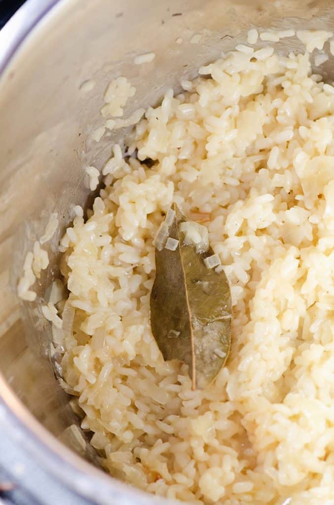 risotto with bay leaf in instant pot