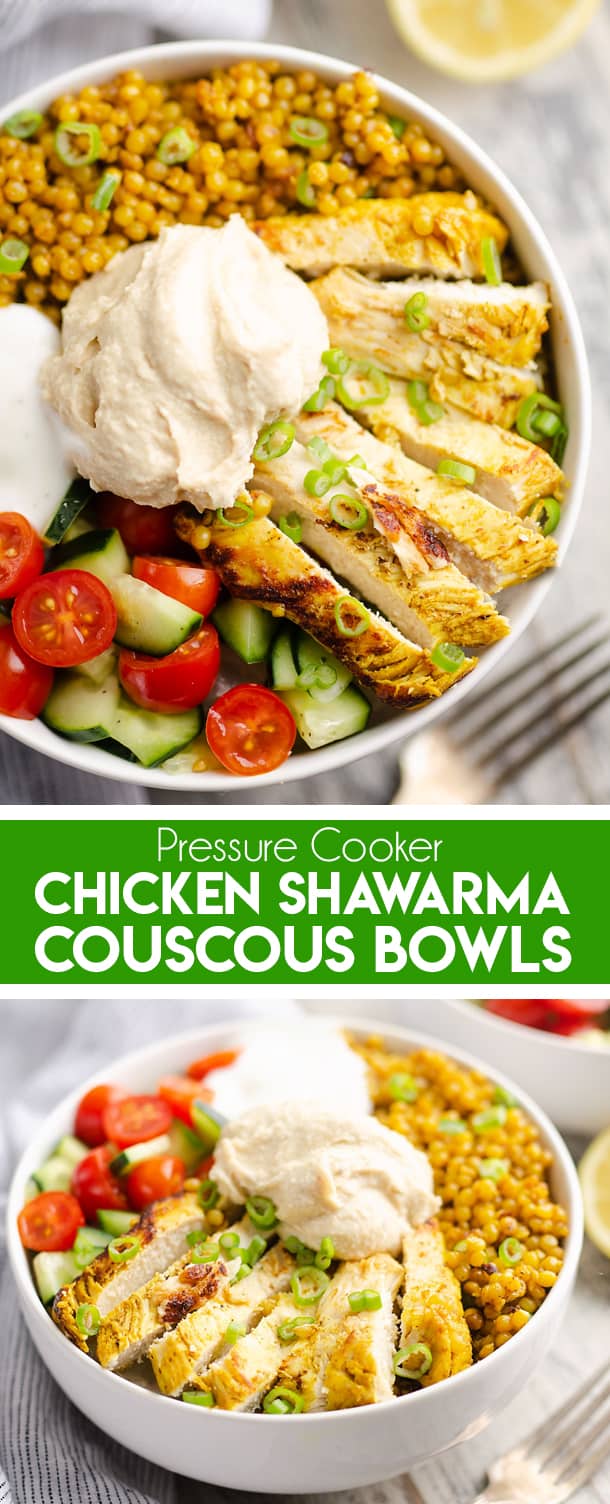 Pressure Cooker Chicken Shawarma Couscous Bowls