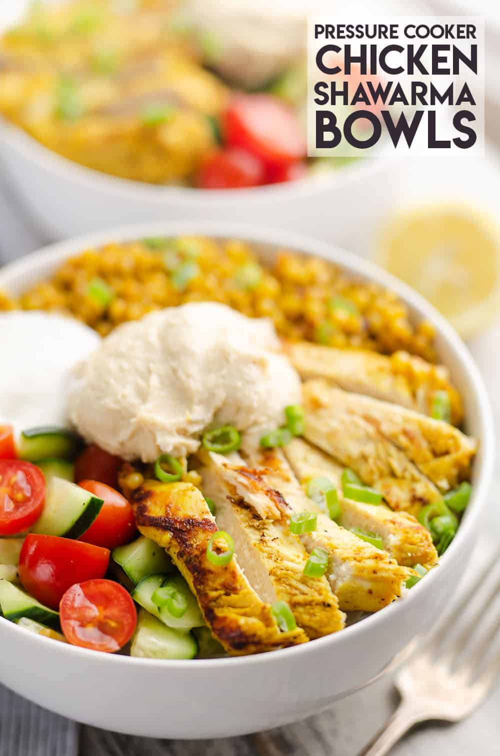 Pressure Cooker Chicken Shawarma Couscous Bowls