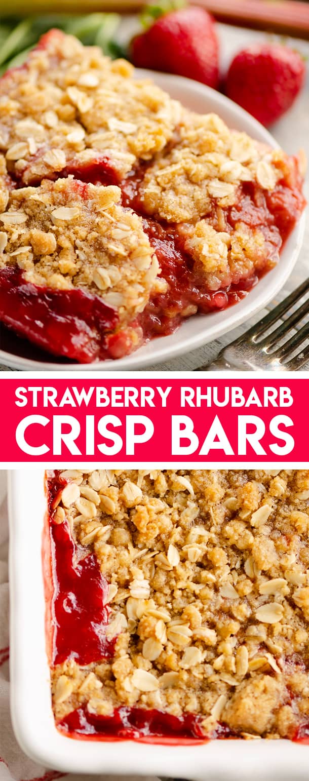 Strawberry Rhubarb Crisp Bars
