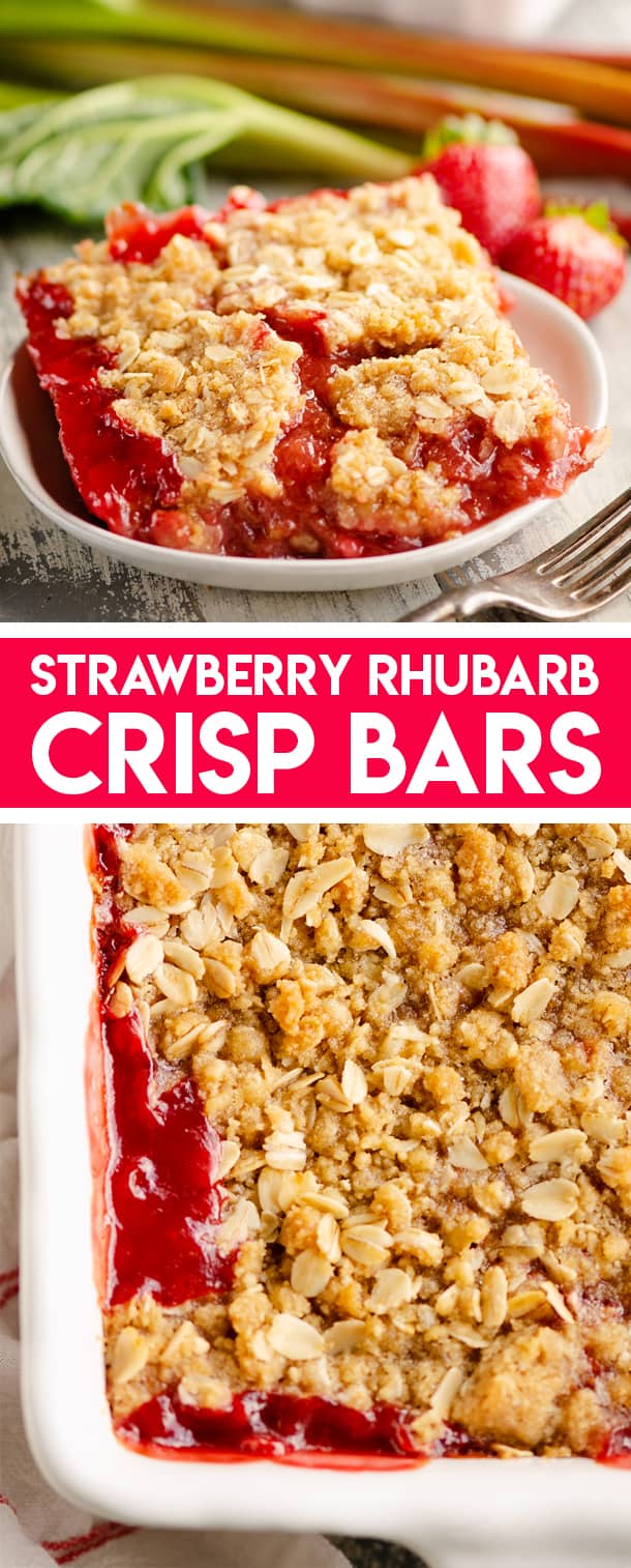 Strawberry Rhubarb Crisp Bars